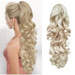 Extensie de par coada ondulata cu cleste 60 cm Blond Ash Cod 7151A-8885